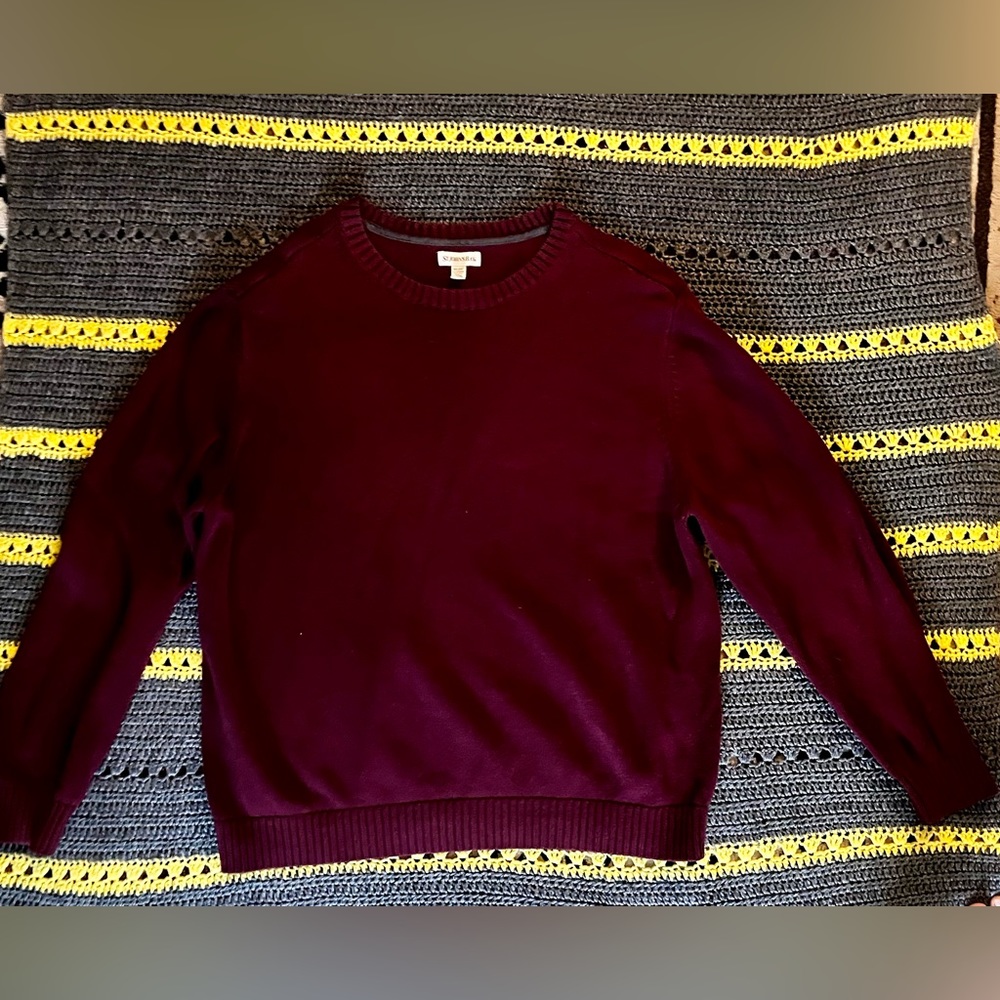 St Johns Bay Sweater size 2x (Adult) Burgundy Long Sleeve Cotton